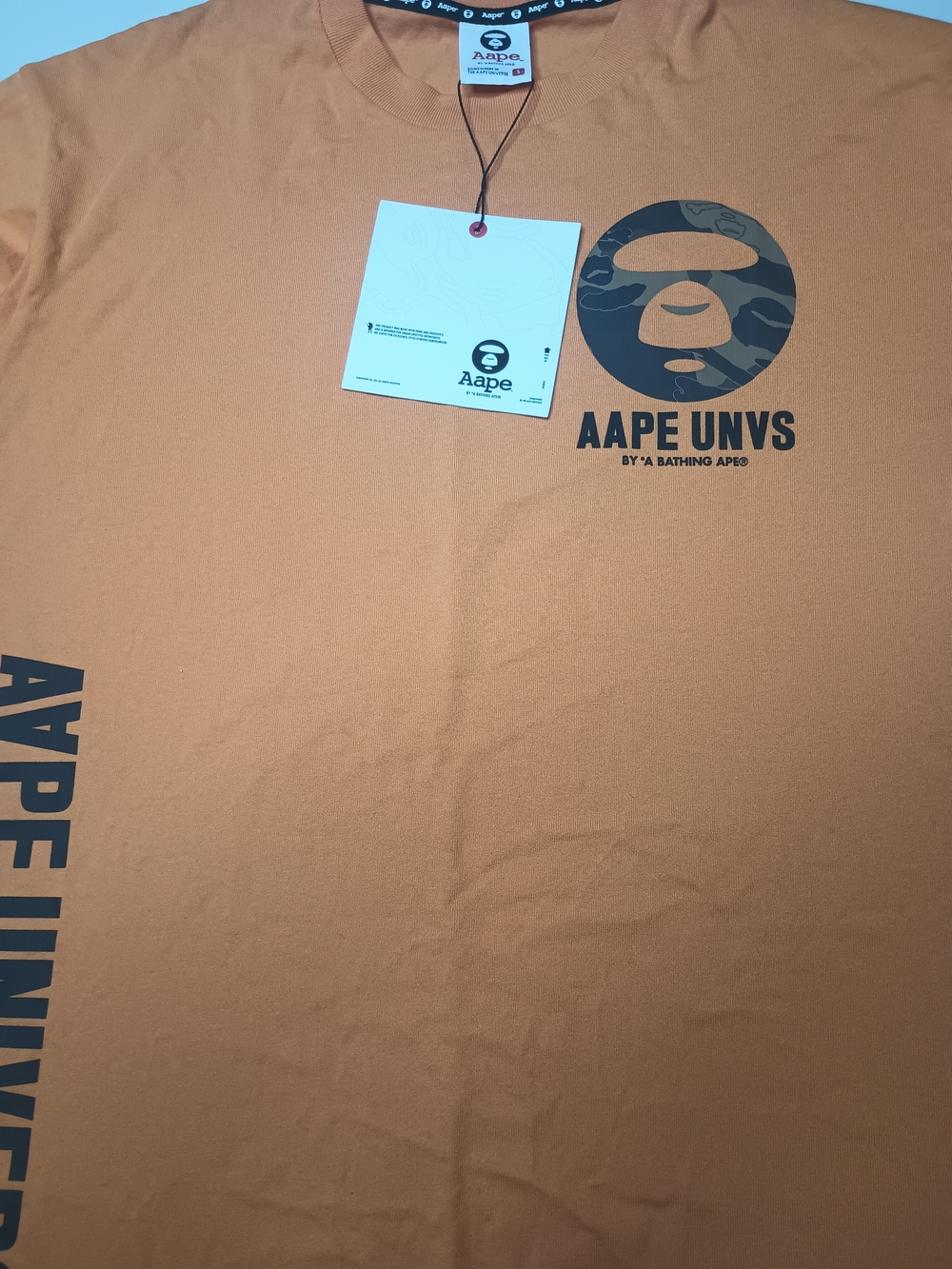 AAPE By A BATHING APE Long Sleeve T Shirt Camo Orange Small AAPE UNVS
